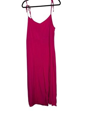 Old Navy Wide Leg Jumpsuit Romper Womens Sz 2X Hot Pink Tie Straps Beach Comfy